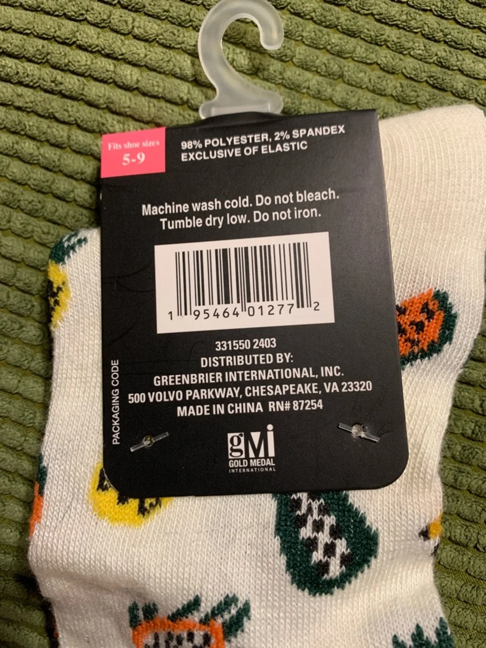 Beverly Hills Polo Club Fruit Print Cream Knee-High Socks
